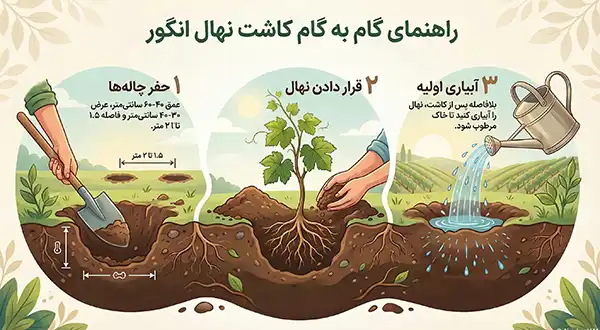 کاشت نهال انگور